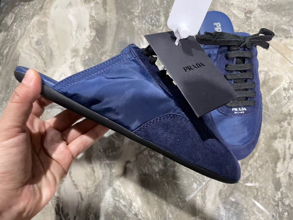 PRA 26S Mule Sneaker Dark Blue Suede Canvas