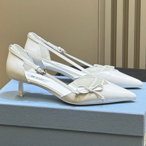 Prad 2026 Bow Pointed-Toe Pumps 45mm Calfskin 151241
