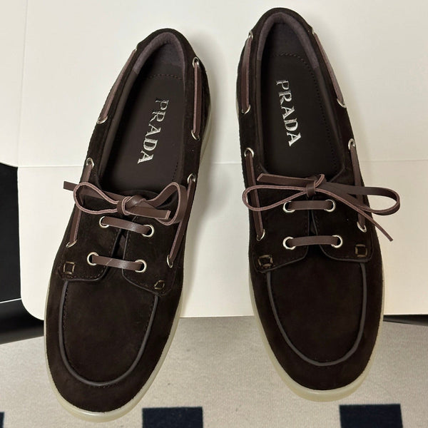 Prad 2026 Lace Up Boat Shoes Suede 151260