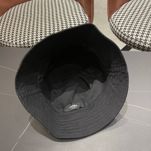 FF Rhinestone Embroidered Fabric Bucket Hat 491651