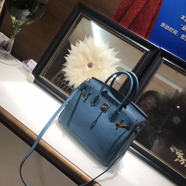HM Birkin Bag 25cm Stale Blue Togo Leather SHW