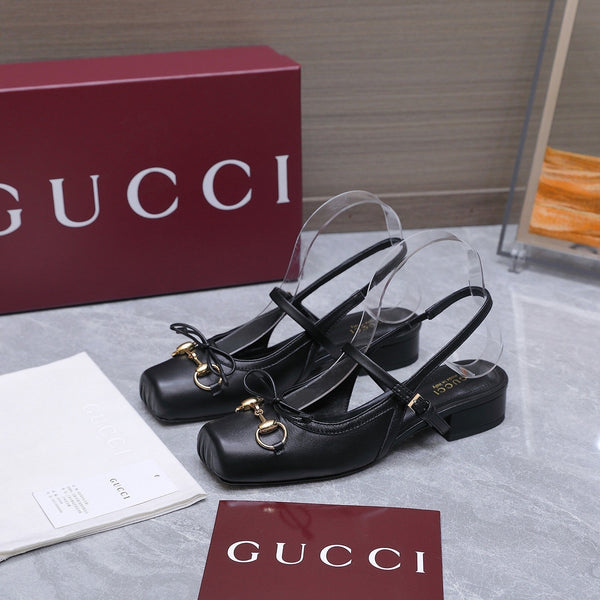 GG 26s Slingback Pumps Gold Hardwar Calfskin