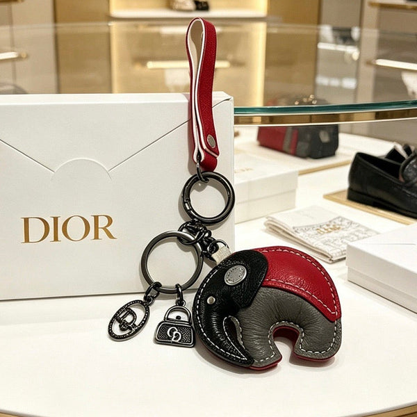 CD Leather Elephant Charm