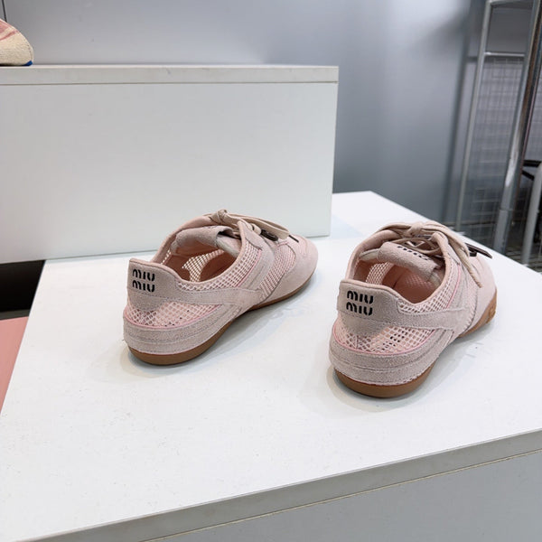 Miu 26s Sneakers Light Pink Mesh And Suede