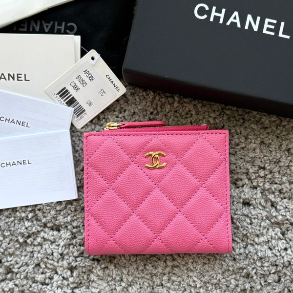 CC 2026 Double Zippered Short Wallet 11cm Leather 102531