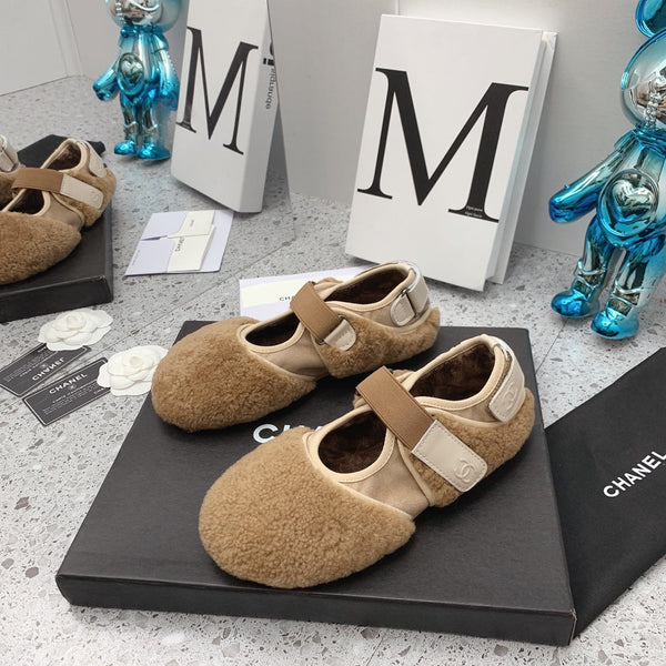 CC 26FW Shearling Mary Jane Flats Lamb Shearling 162234
