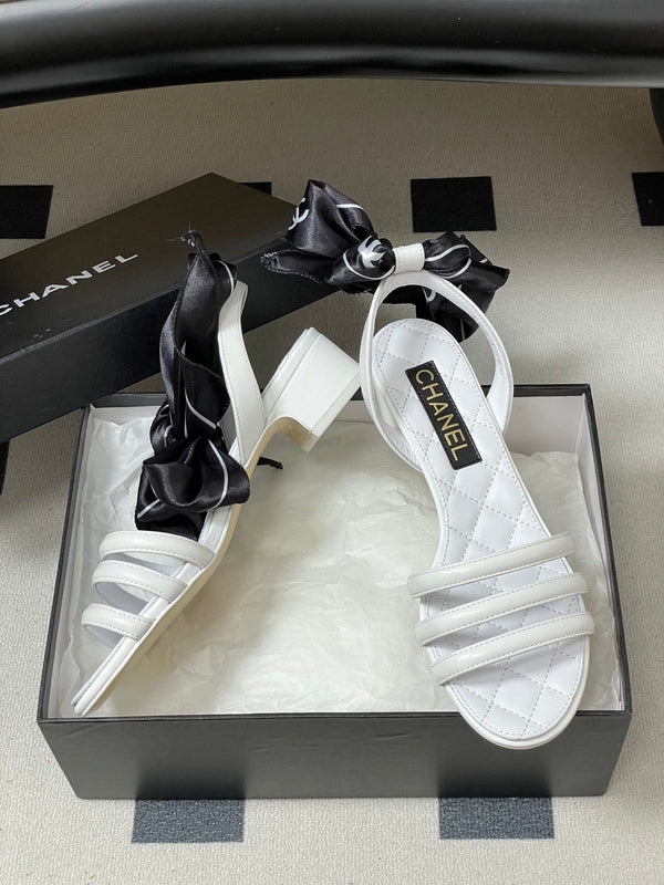 CC 26 Quilted Sandal 30mm With Scarf Sheepskin