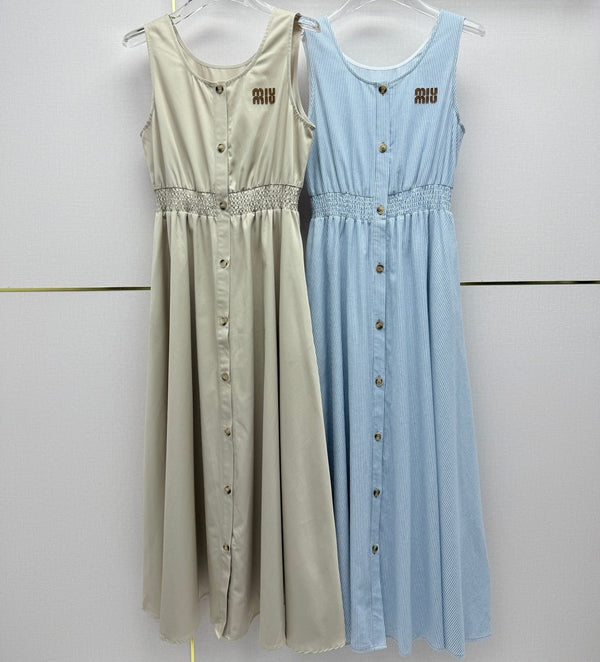 Miu 2026 Sleeveless Dress Cotton 396773