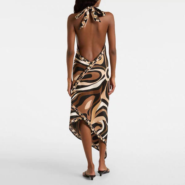 Pucci 26S Top & Midi Skirt Brown Silk Twill 02