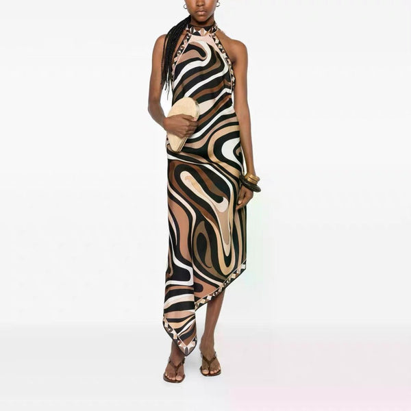 Pucci 26S Top & Midi Skirt Brown Silk Twill 02