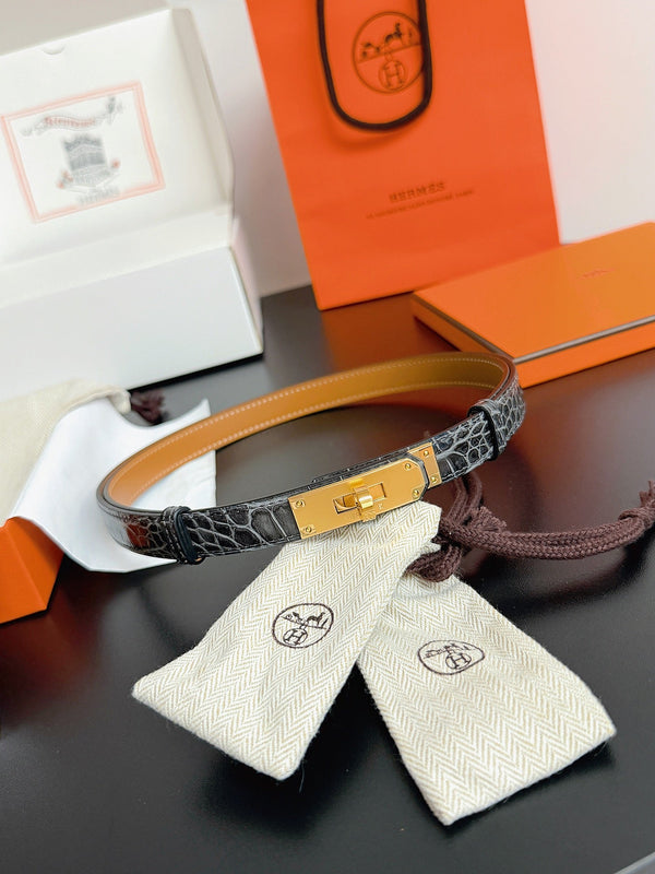 HM Kelly 18 Belt Croc-Embossed Leather 214090