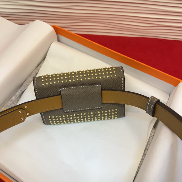 HM Kelly Pocket 18 Belt Studded Pouch Leather 214040