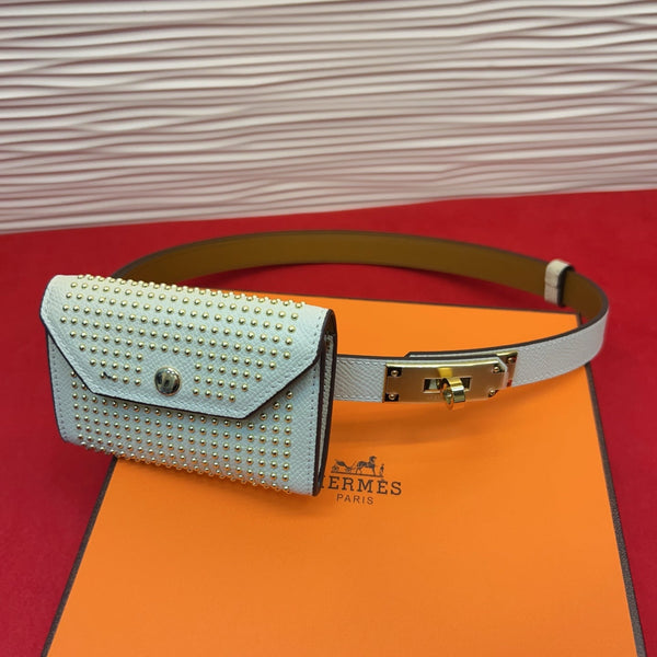 HM Kelly Pocket 18 Belt Studded Pouch Leather 214040