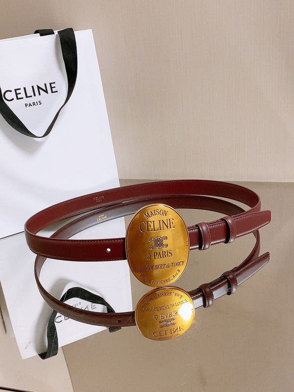 CE 26S Maison Belt 25mm Oval Badge Buckle Taurillon Leather 218505