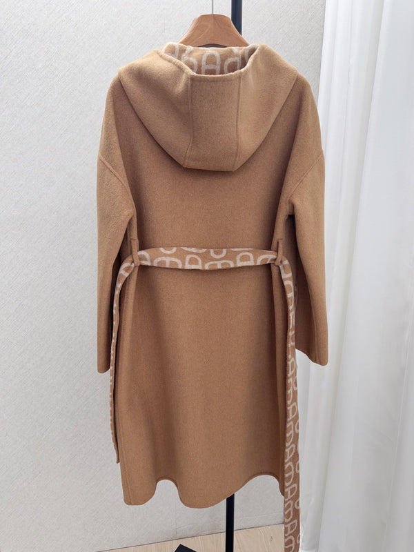 HM 26FW Hooded Coat Pig-Nose Detail Cashmere 440849