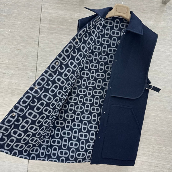 HM 26S Chaine d'Ancre Long Reversible Vest Wool Cashmere 427314
