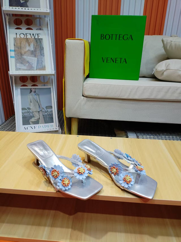 BV Riva Thong Floral Sandals 5CM Leather 139865