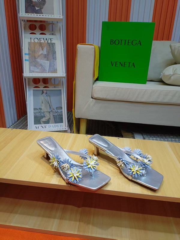 BV Riva Thong Floral Sandals 5CM Leather 139865