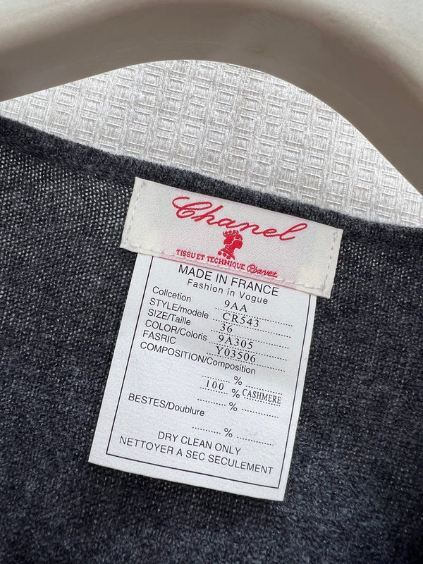 CC 26S Cardigan Bead & Rhinestone Embellishments Cashmere 425523