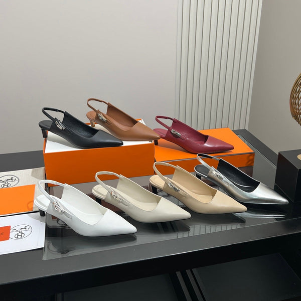 HM 26s Nicoletta Slingbacks Pum 4cm Leather 149127