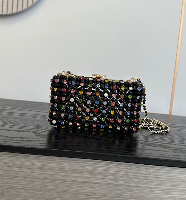 CC Cruise Evening Clutch 17cm Pearl Multicolor Crystal Rhinestones