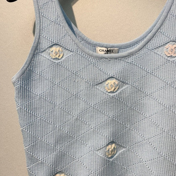 Chanel 2026 Quilted Knit Vest Wool Cashmere Tencel 316698