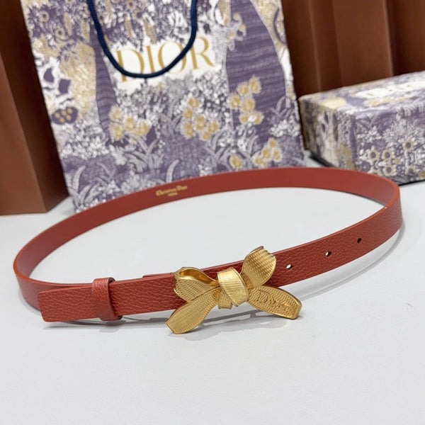 CD 2026 Bow Belt 2.0cm Grain Cowhide