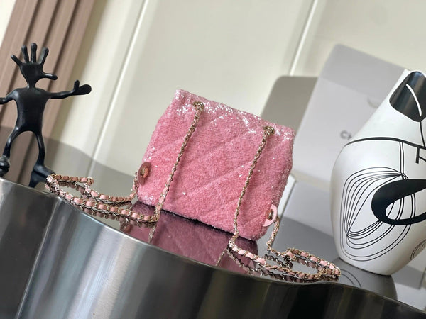 CC 2026 Sequin Backpack 21cm Leather