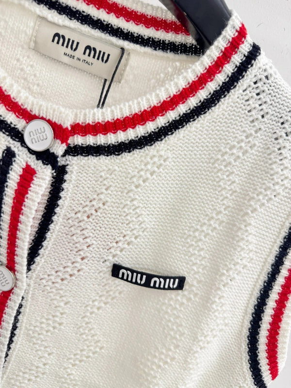 Miumiu 2026 Color-blocked Striped Knit Vest Wool Cashmere 179476