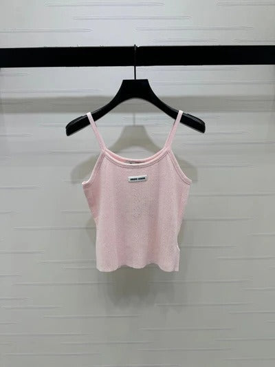 Miu 2026 Hollow Out Strappy Knitted Vest Wool Polester 375096
