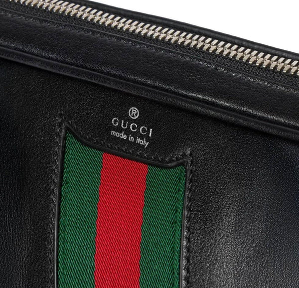 GG 2026 Web Trademark Bag 24cm Black Calfskin