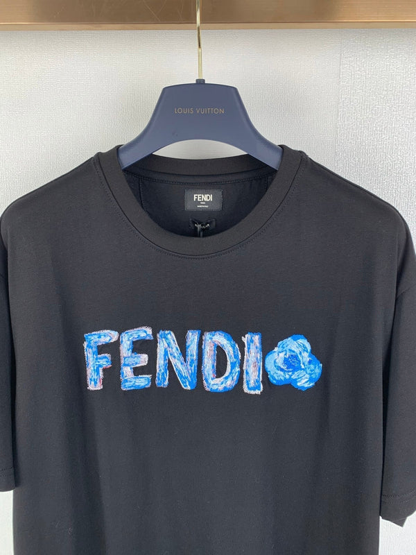 FF 2026 Men's Short-Sleeve T-Shirt Black Blue Cotton 735330