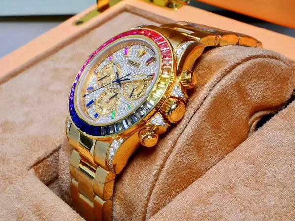 Rolex Daytona 40mm Gold Case Rainbow Case Diamond Dial