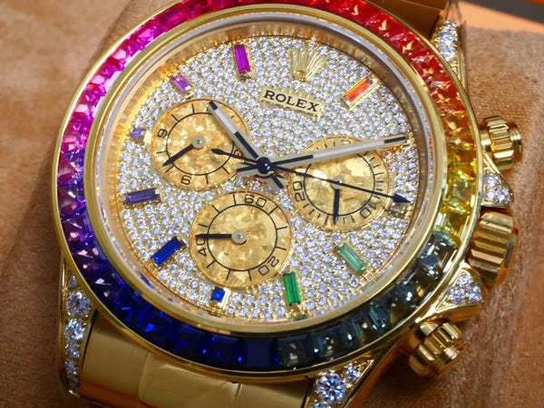 Rolex Daytona 40mm Gold Case Rainbow Case Diamond Dial