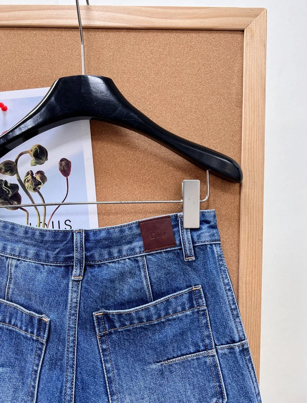 CD 2026 Side-letter Cargo Denim Short Blue Cotton 704815