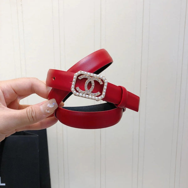 CC 2026 Pearl Buckle Belt 20mm Leather