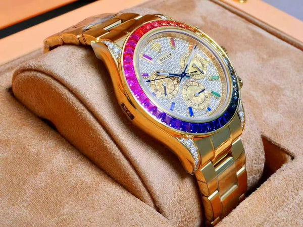 Rolex Daytona 40mm Gold Case Rainbow Case Diamond Dial