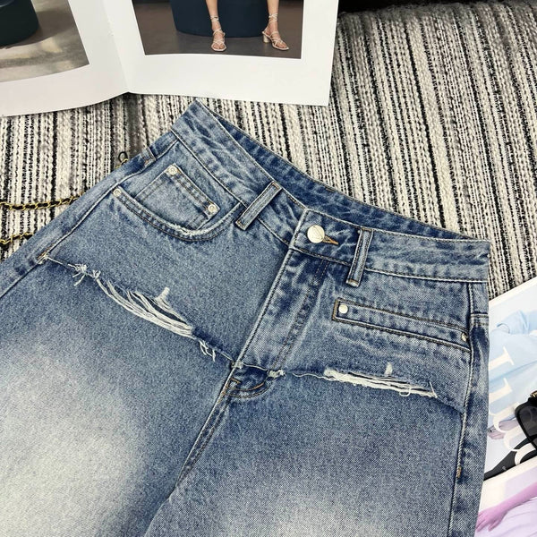 Pra 2026 Short Jean Light Blue Cotton 650231