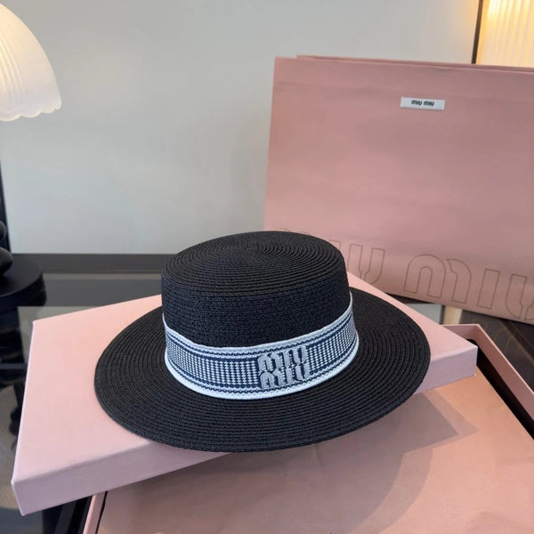 Miu Flat-top Straw Hat 379483