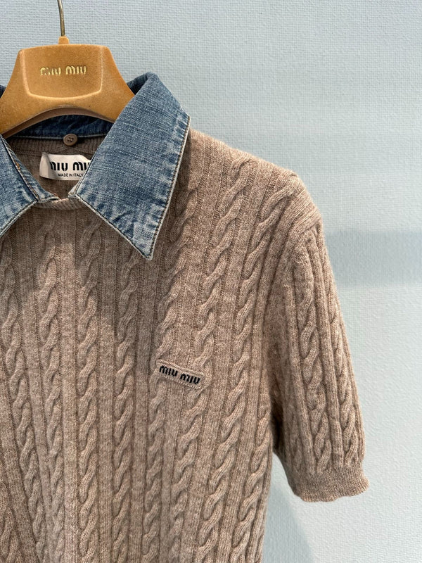 Miu 2026 Shirt Brown Wool 645128