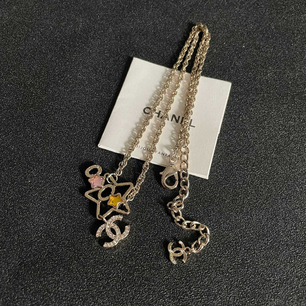 CC Vintage Double C Star Gold Diamond Necklaces