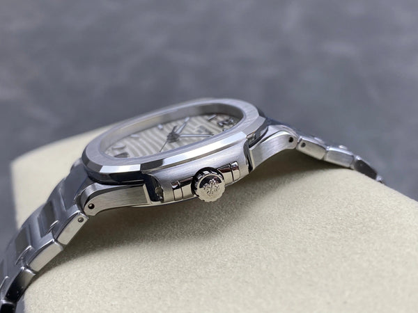Patek Philippe Nautilus 35mm Black Gray Dial Sliver Case