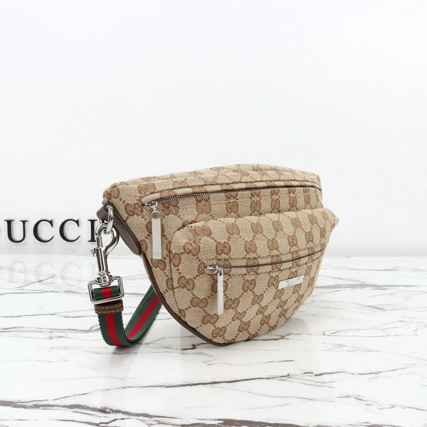GG 2026 Tag Crossbody Bag 30cm Canvas And Calfskin