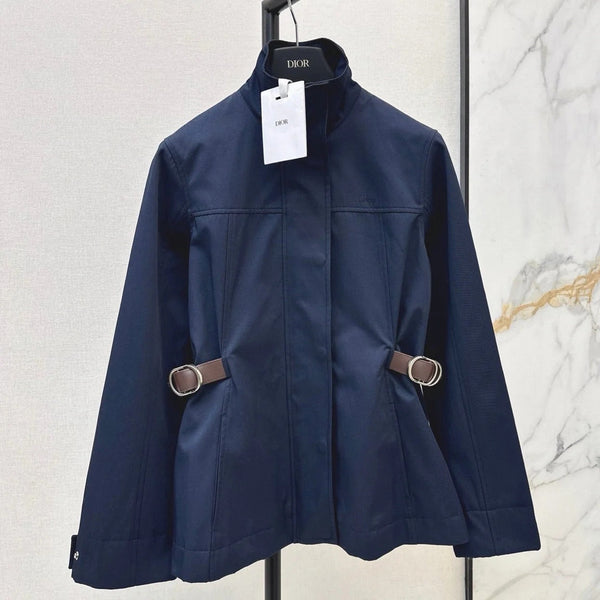 CD 2026 Mid-Length Trench Coat with Double-Sided Leather Belt Cotton 776504