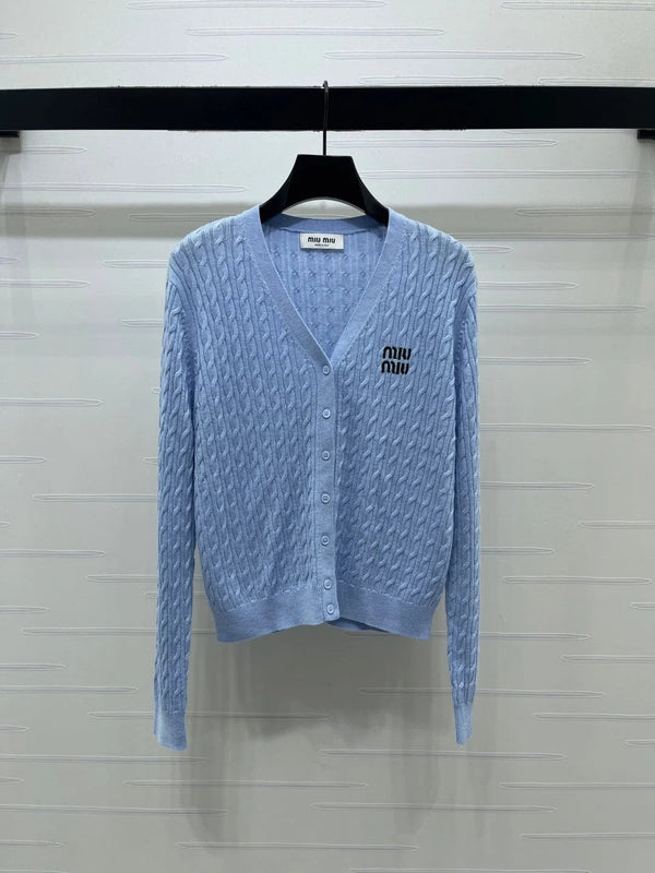 Miu 2026 Knit V-neck Long-Sleeve Cardigan Wool 417676