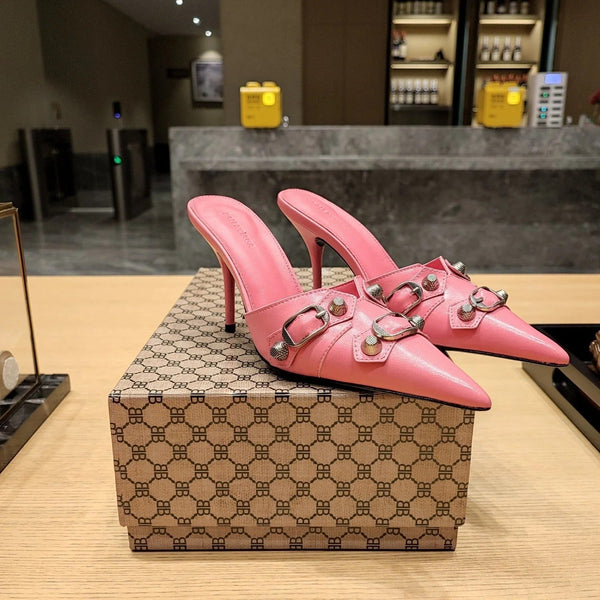 Balenciaga 26s High Heel Mules 90 Genuine Leather