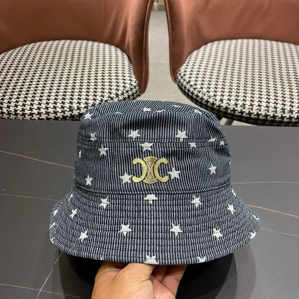 Celine Striped Denim Bucket Hat 219161