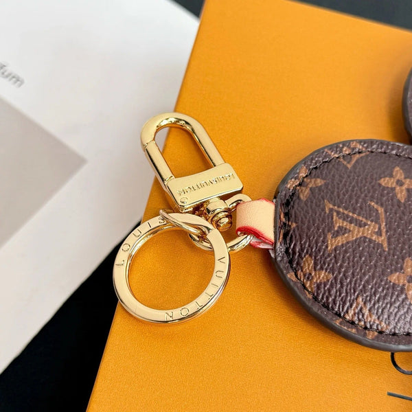 LV Vivienne Head Bag Charm in Monogram Brown Beige White Canvas