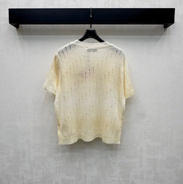 Miu 2026 Embroidered Short-Sleeve Knitwear Wool Polyester 374868
