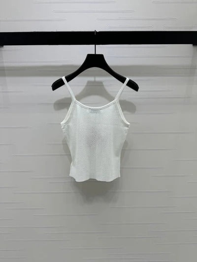 Miu 2026 Hollow Out Strappy Knitted Vest Wool Polester 375096